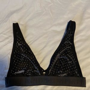 VS PINK bralette L (black with studs)